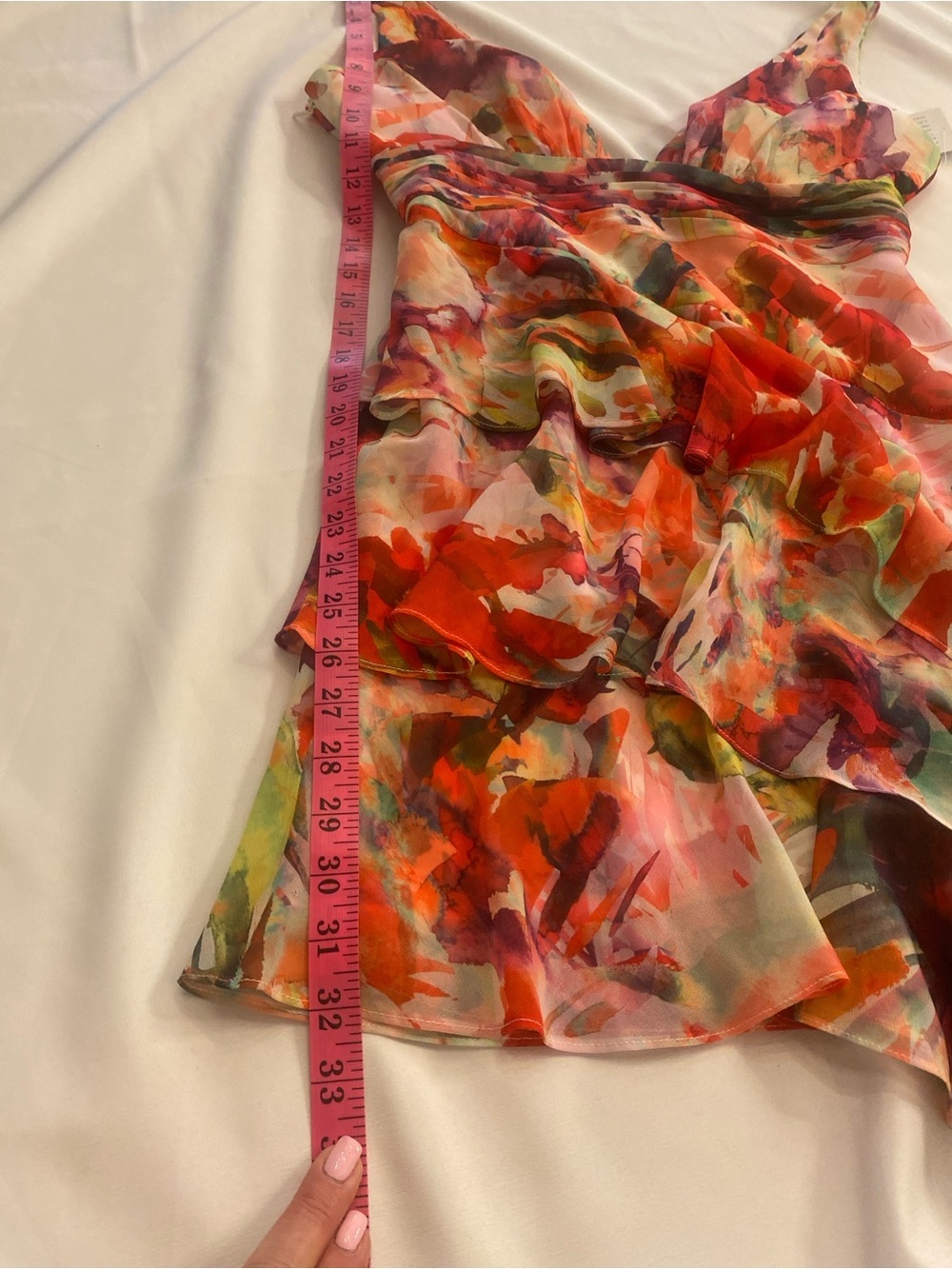 Liv Foster Women’s Printed Chiffon Asymmetrical High Low Sleeveless Dress size 6 - Picture 8 of 14
